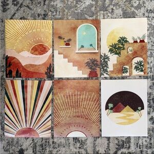 Set of 6 Bohemian Art Prints
